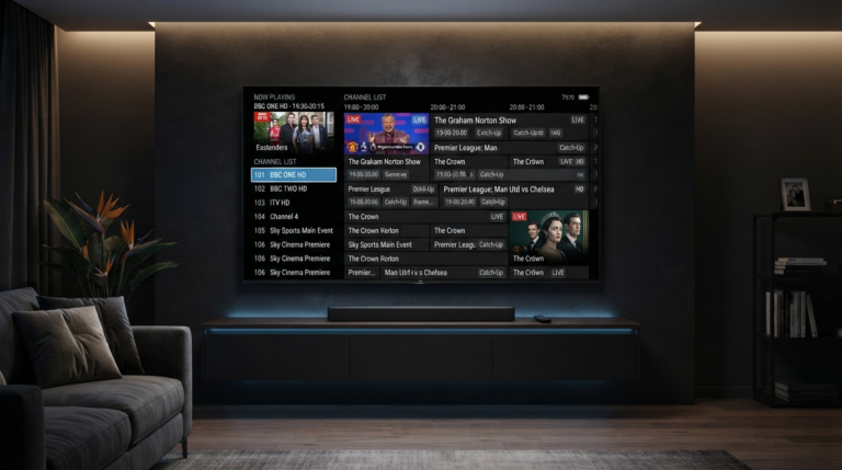 IPTV Senderliste mit Live-TV-Sendern und elektronischem TV-Guide